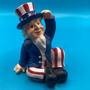Uncle Sam Resin Sitting Figurine 3.5”